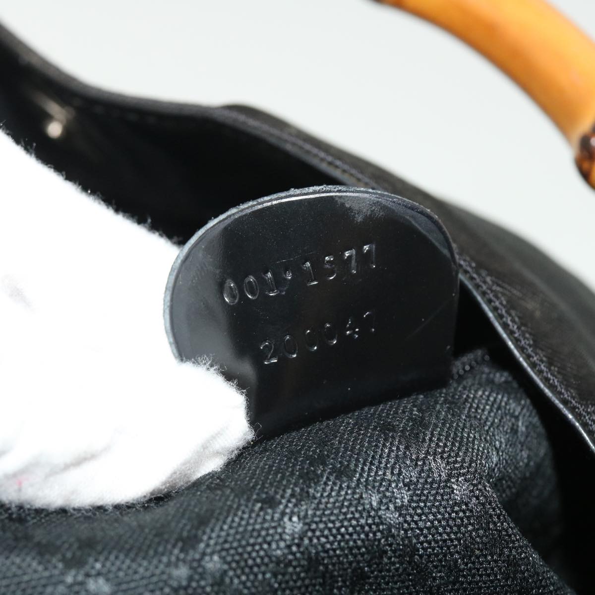 GUCCI Bamboo Shoulder Bag Nylon Black 001•1577 bs7567