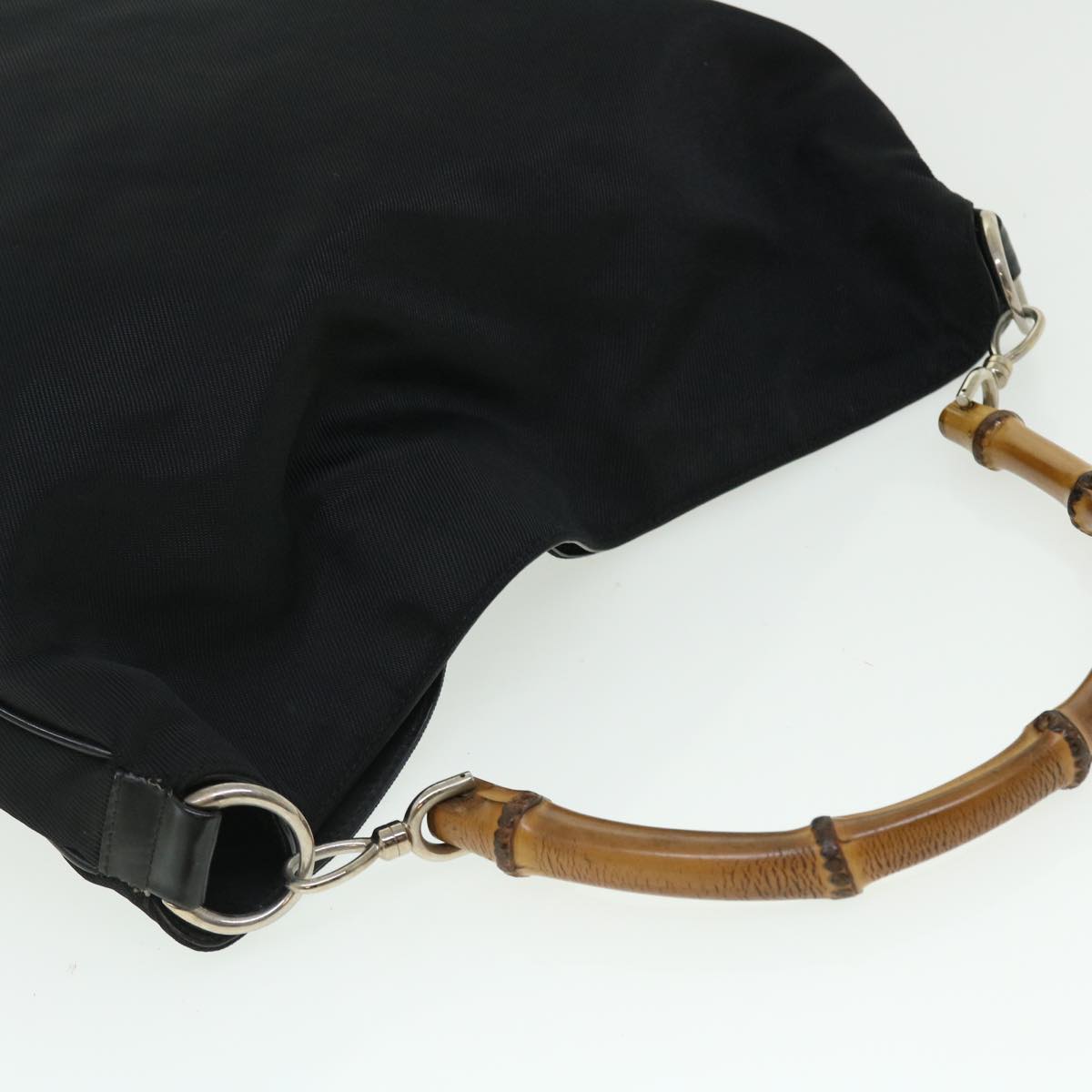 GUCCI Bamboo Shoulder Bag Nylon Black 001•1577 bs7567