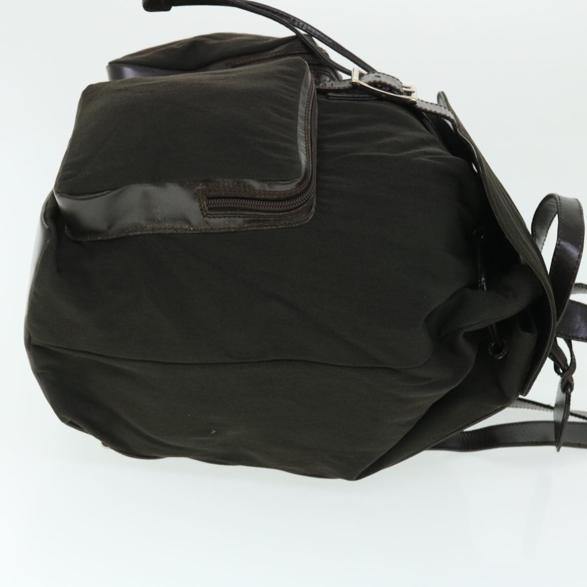 GUCCI Backpack Nylon Leather Khaki bs7624