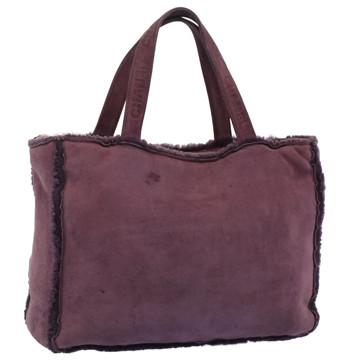 CHANEL Hand Bag Mouton Purple CC bs7682