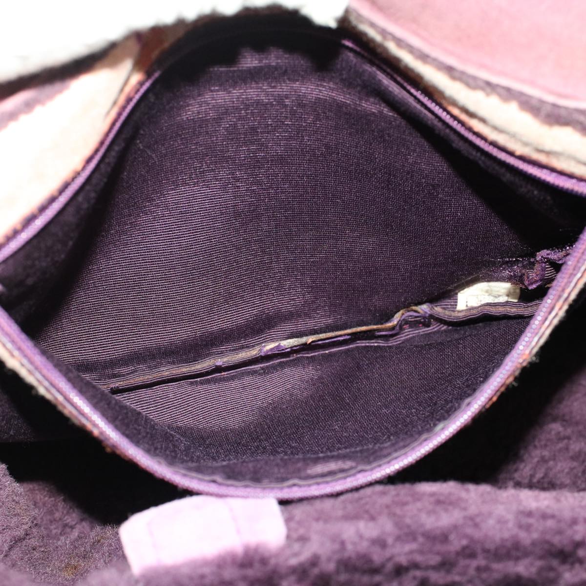 CHANEL Hand Bag Mouton Purple CC bs7682