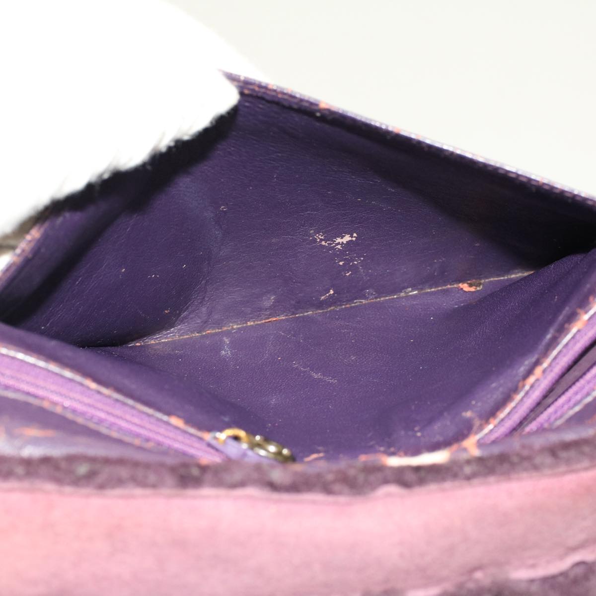CHANEL Hand Bag Mouton Purple CC bs7682