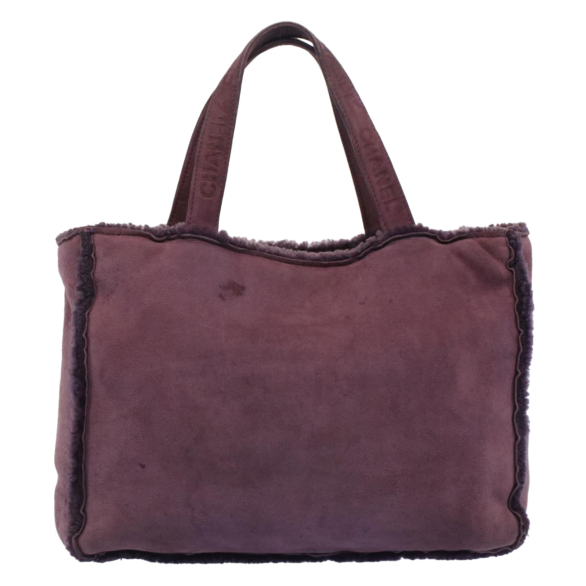 CHANEL Hand Bag Mouton Purple CC bs7682
