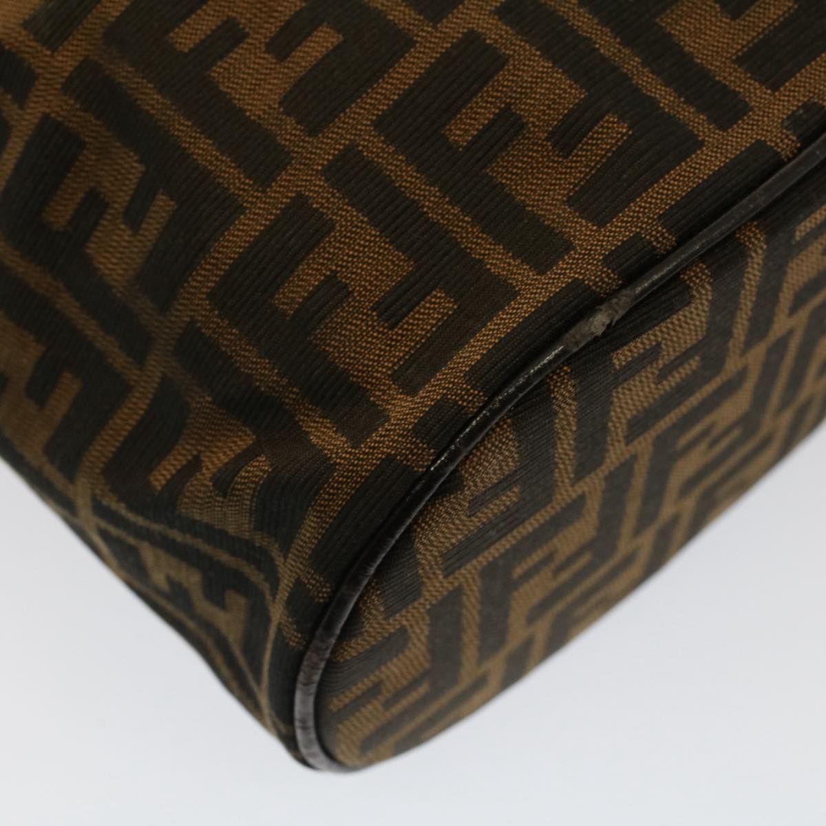 FENDI Zucca Canvas Vanity Cosmetic Pouch Black Brown bs7733