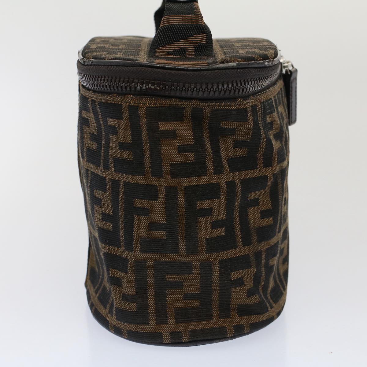 FENDI Zucca Canvas Vanity Cosmetic Pouch Black Brown bs7733