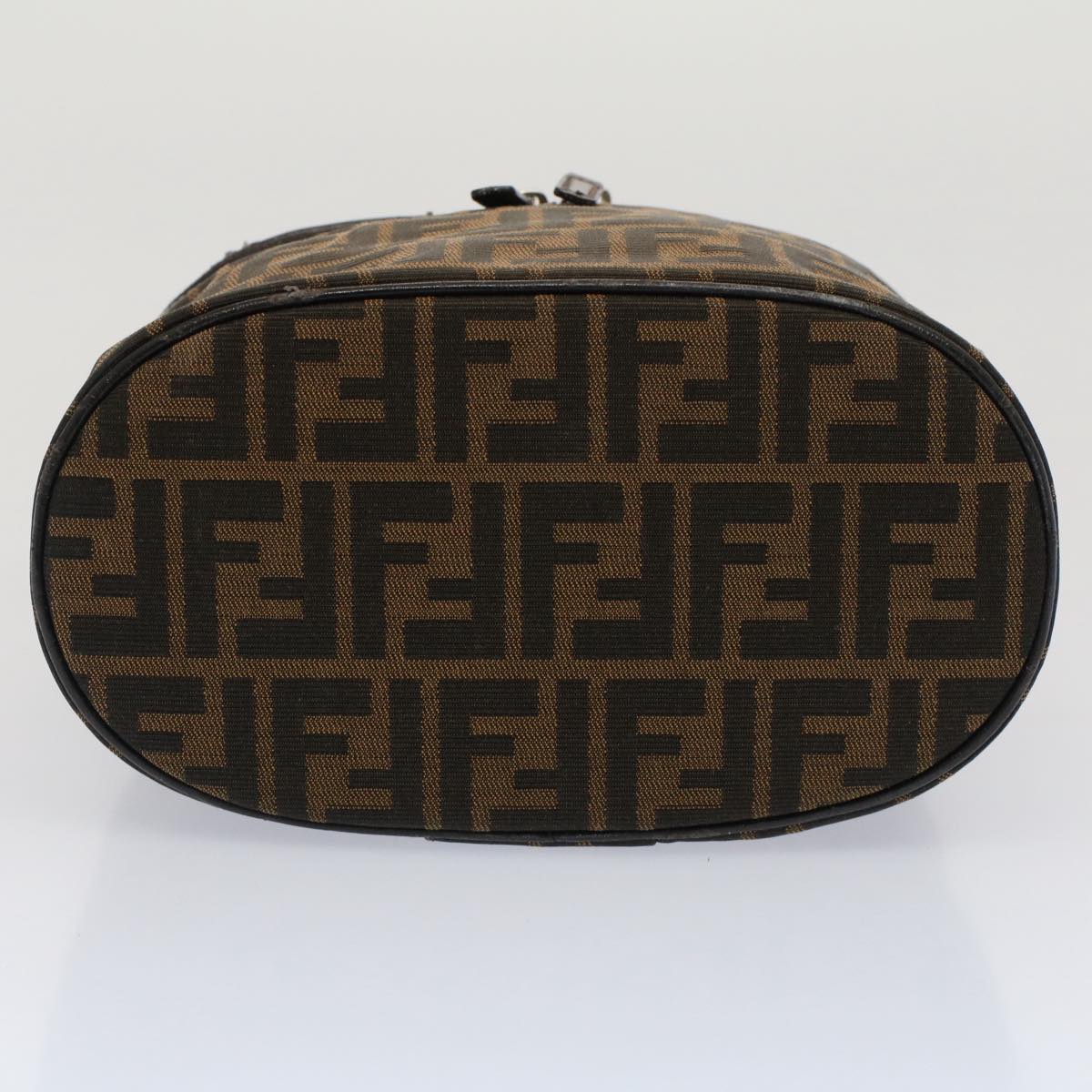 FENDI Zucca Canvas Vanity Cosmetic Pouch Black Brown bs7733