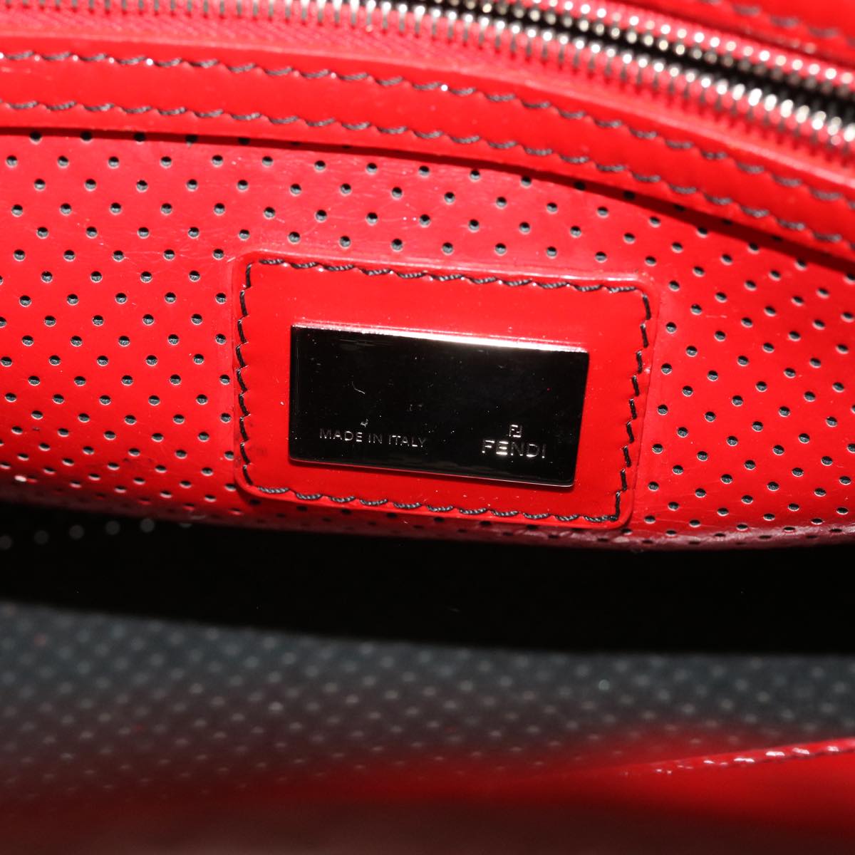 FENDI Hand Bag Enamel Red bs7758
