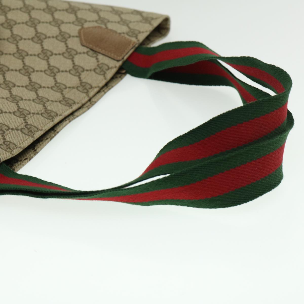GUCCI Web Sherry Line GG Canvas Tote Bag Beige Red Green bs784