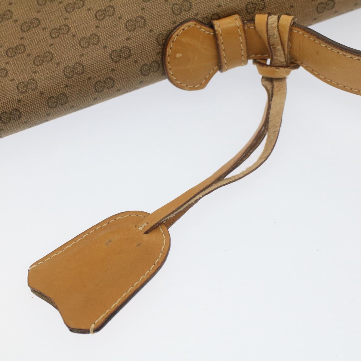 GUCCI Micro GG Canvas Business Bag PVC Leather Beige bs7876