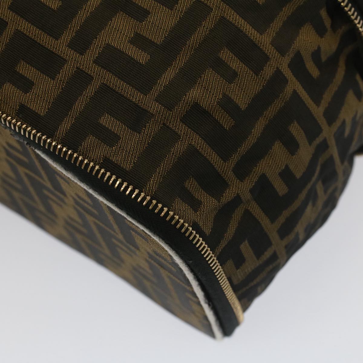 FENDI Zucca Canvas Vanity Cosmetic Pouch Black Brown bs7906