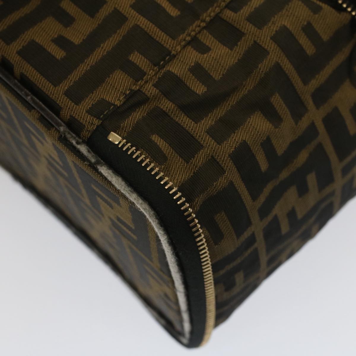 FENDI Zucca Canvas Vanity Cosmetic Pouch Black Brown bs7906