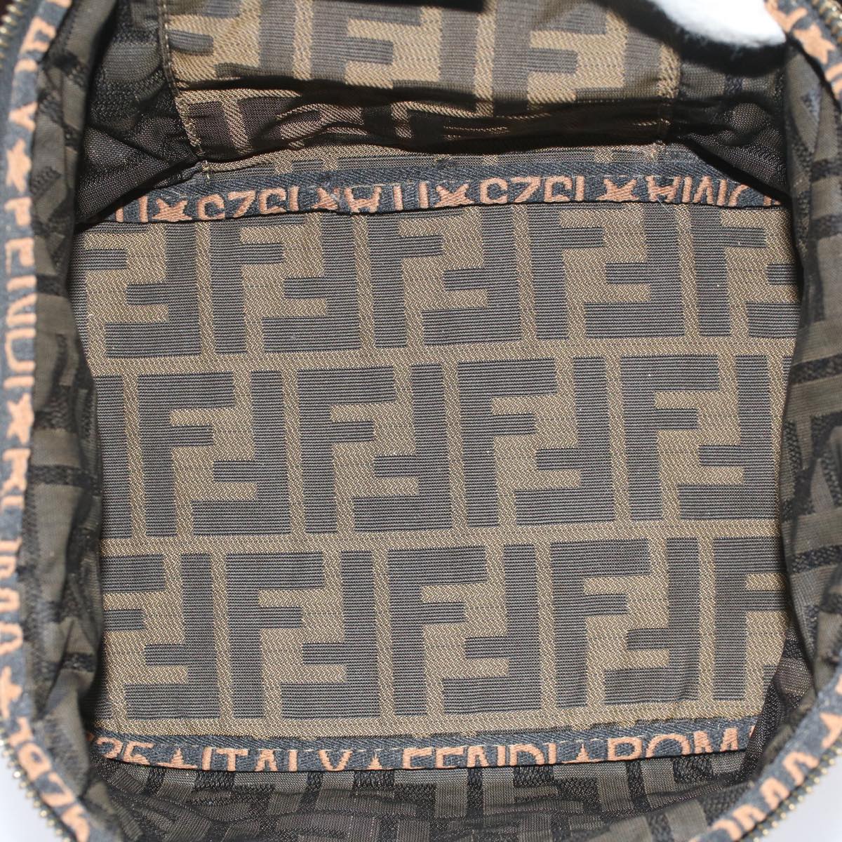 FENDI Zucca Canvas Vanity Cosmetic Pouch Black Brown bs7906