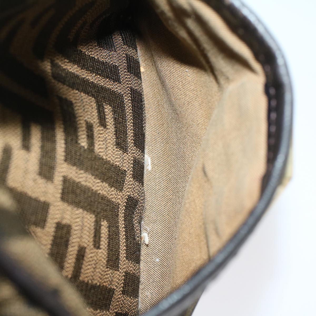 FENDI Zucca Canvas Boston Bag Leather Black Brown bs7951