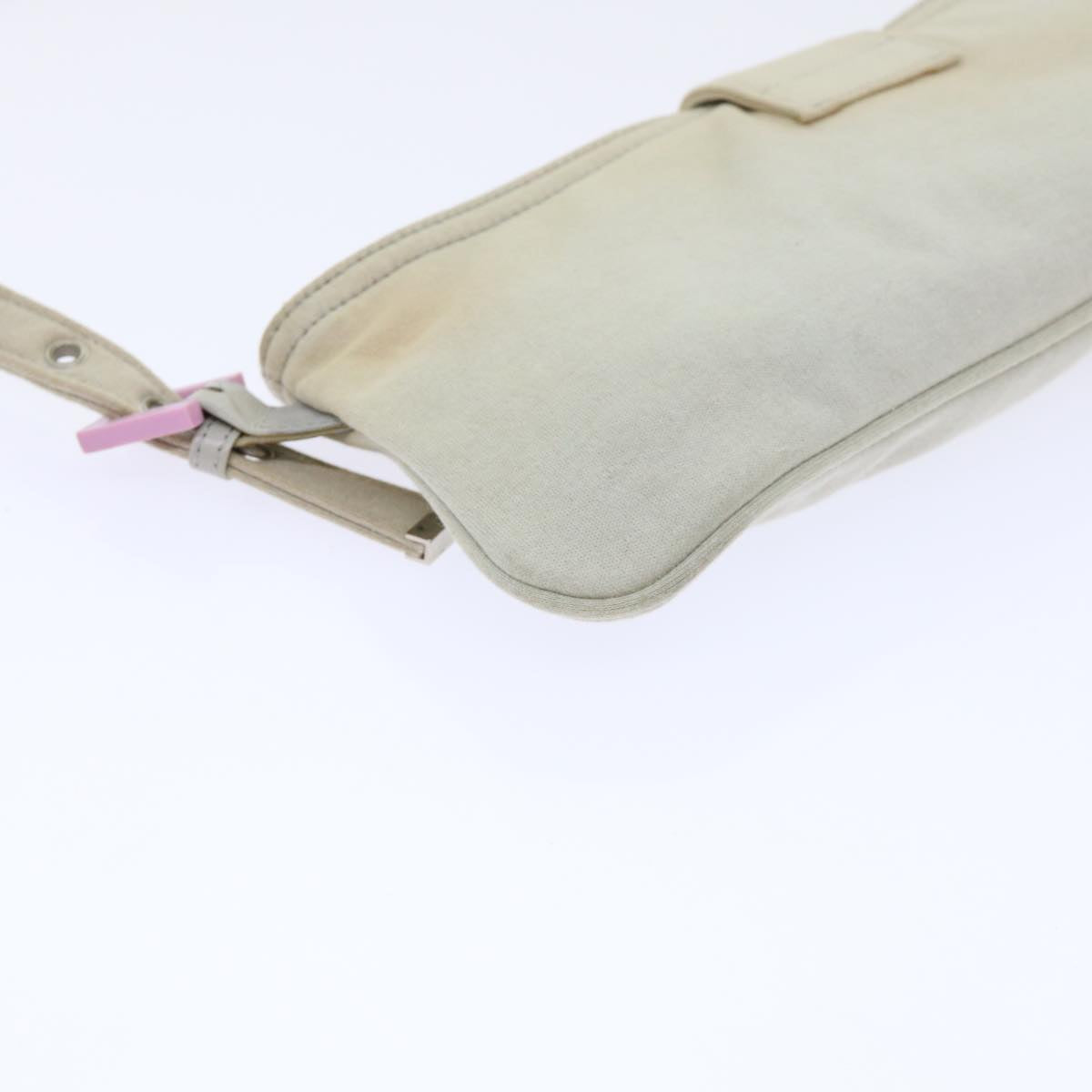 FENDI Mamma Baguette Shoulder Bag cotton Beige Pink bs7965