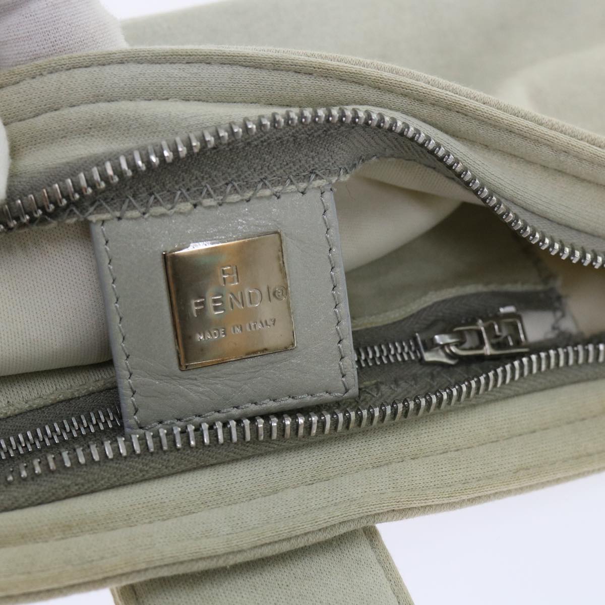 FENDI Mamma Baguette Shoulder Bag cotton Beige Pink bs7965