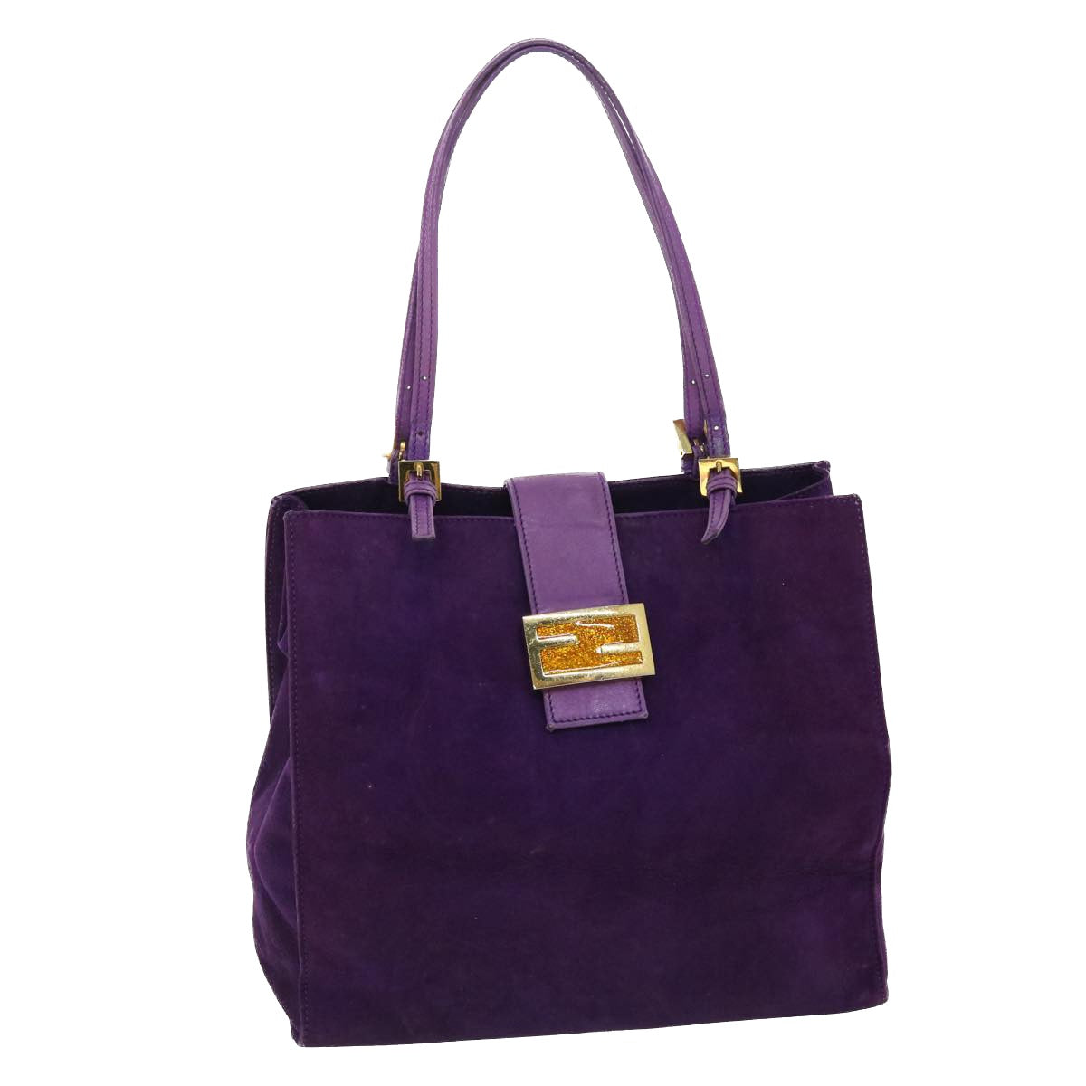 FENDI Shoulder Bag Suede Purple bs8035