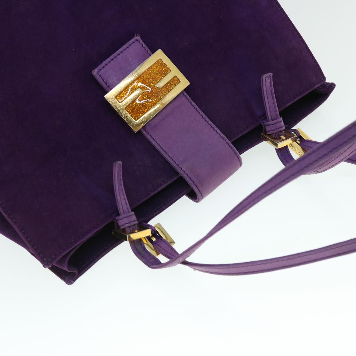 FENDI Shoulder Bag Suede Purple bs8035