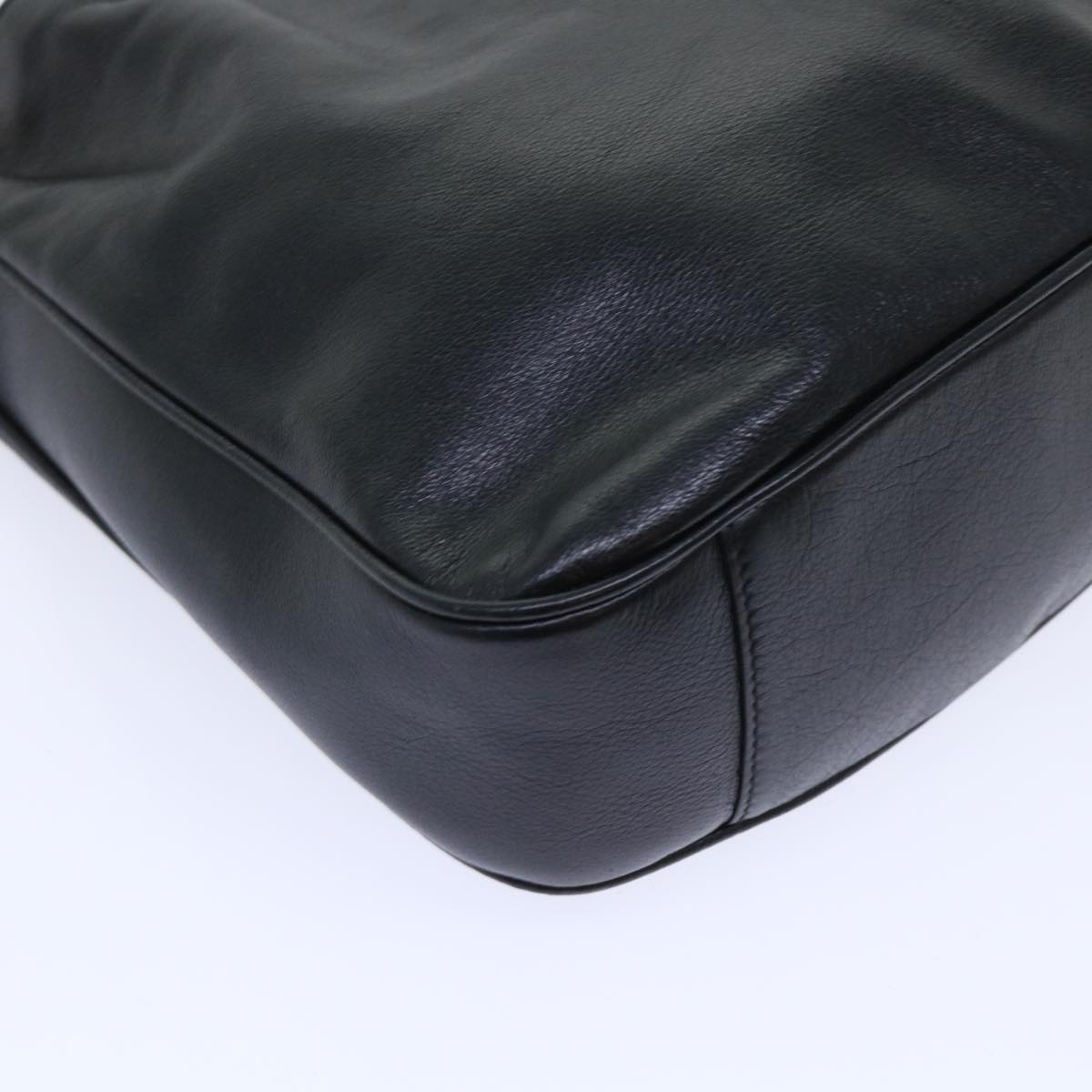 GUCCI Bamboo Shoulder Bag Leather 2way Black 001 1732 1688 bs8089