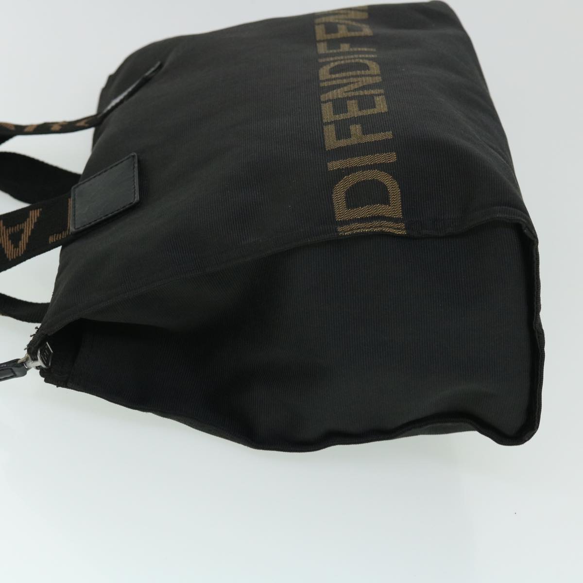 FENDI Hand Bag Nylon Black Brown bs8205