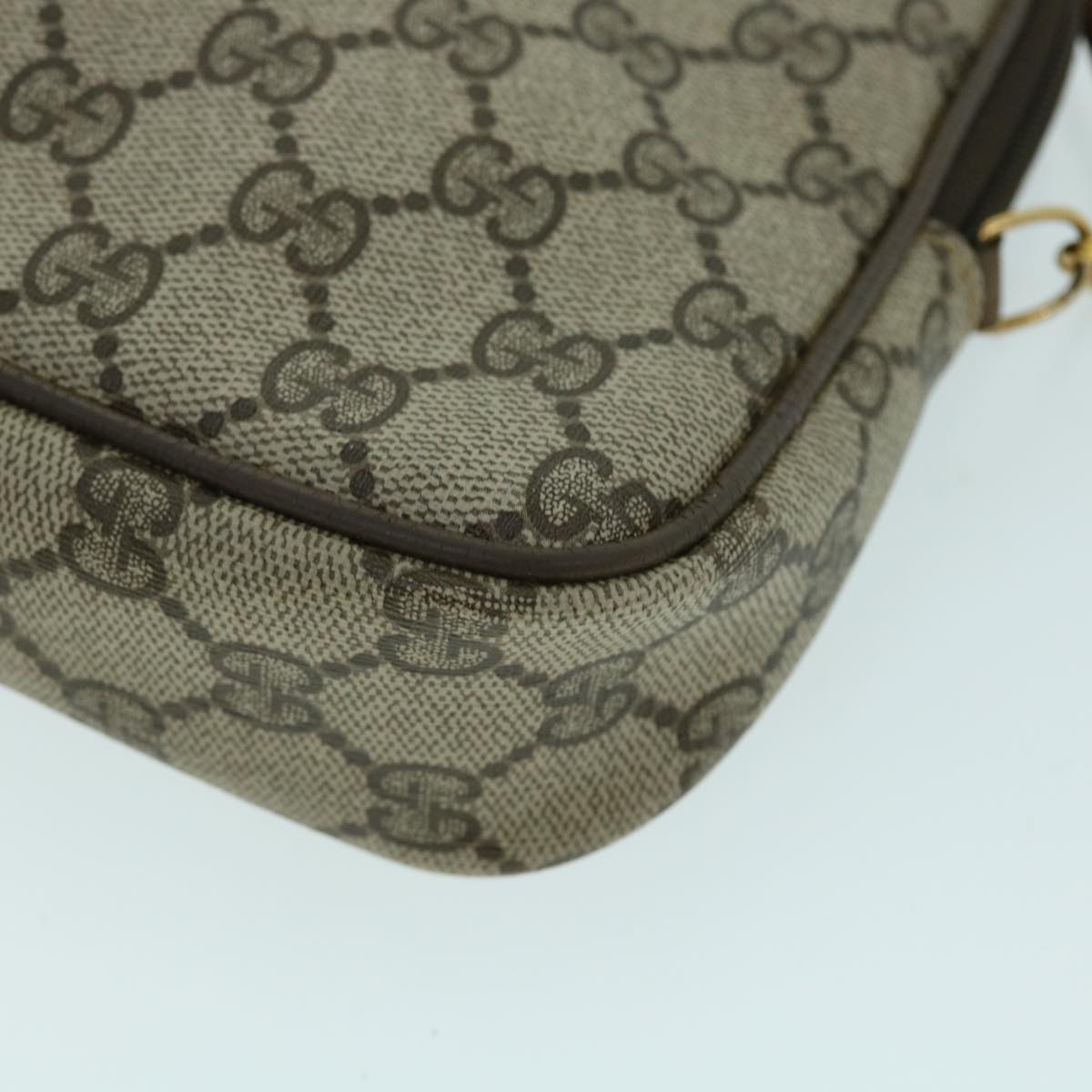 GUCCI GG Canvas Shoulder Bag PVC Leather Beige bs8259
