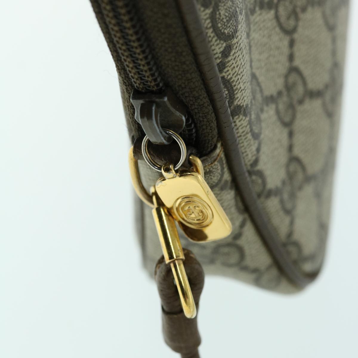GUCCI GG Canvas Shoulder Bag PVC Leather Beige bs8259
