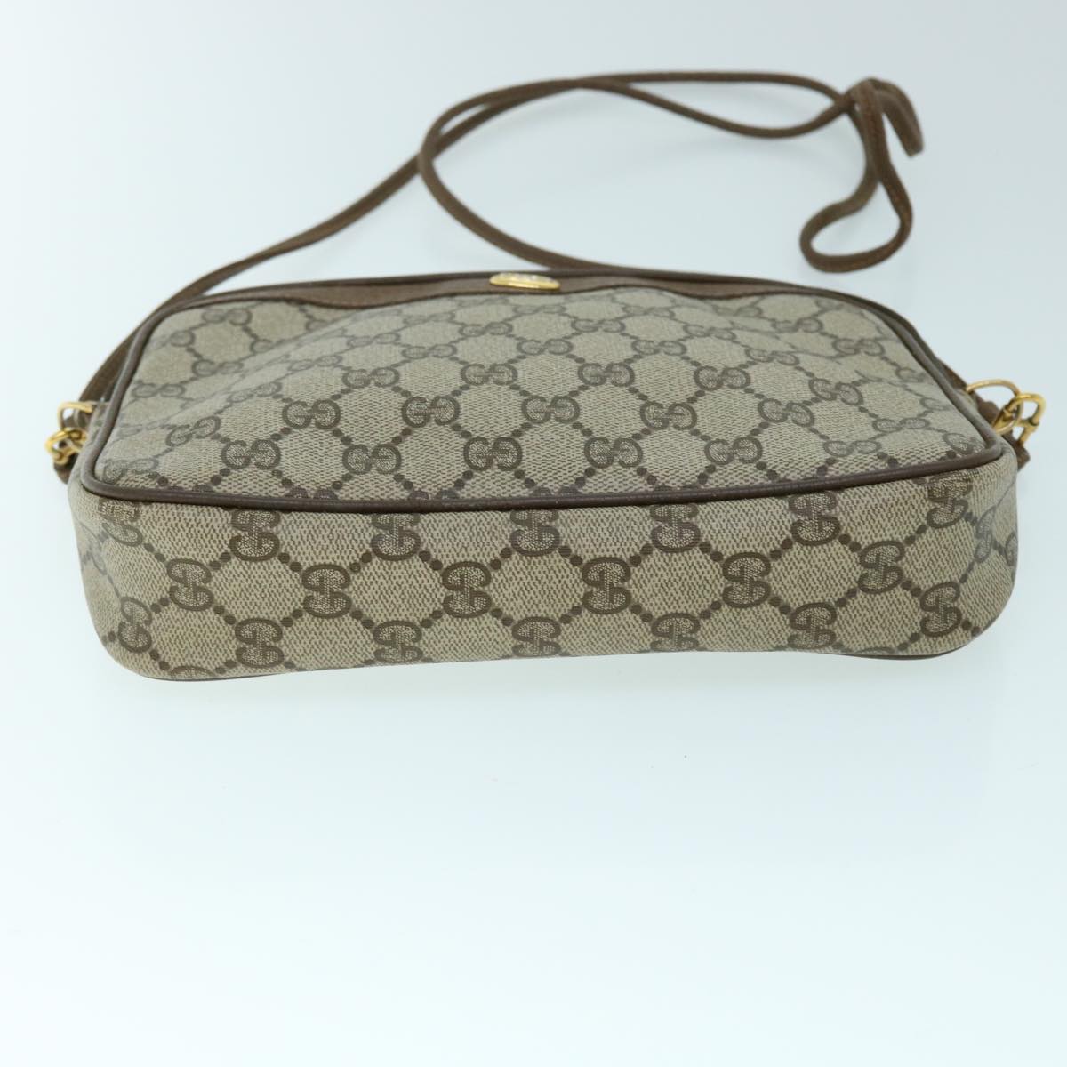 GUCCI GG Canvas Shoulder Bag PVC Leather Beige bs8259