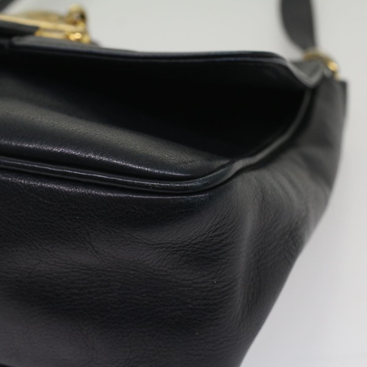 GUCCI Sherry Line Shoulder Bag Leather Black Red Navy bs8337