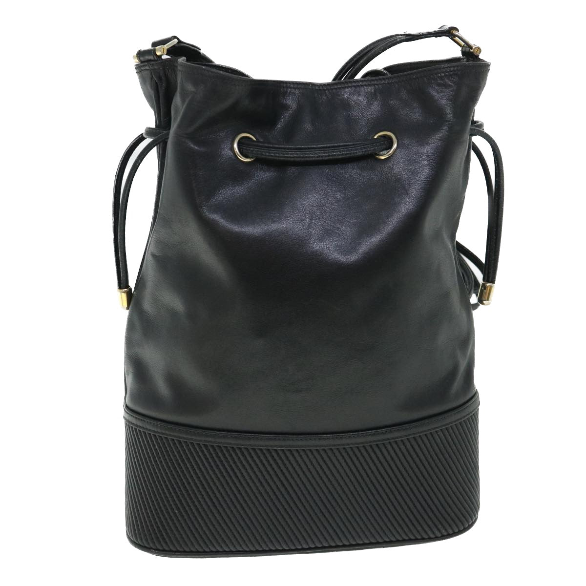 GUCCI Shoulder Bag Leather Black bs8418