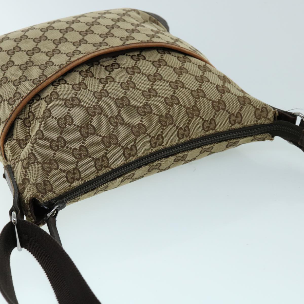 GUCCI GG Canvas Shoulder Bag Beige Brown 145872 123 bs8422