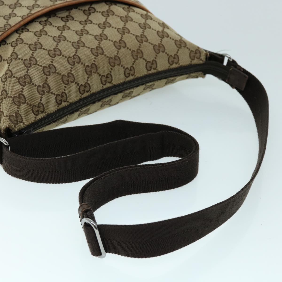 GUCCI GG Canvas Shoulder Bag Beige Brown 145872 123 bs8422