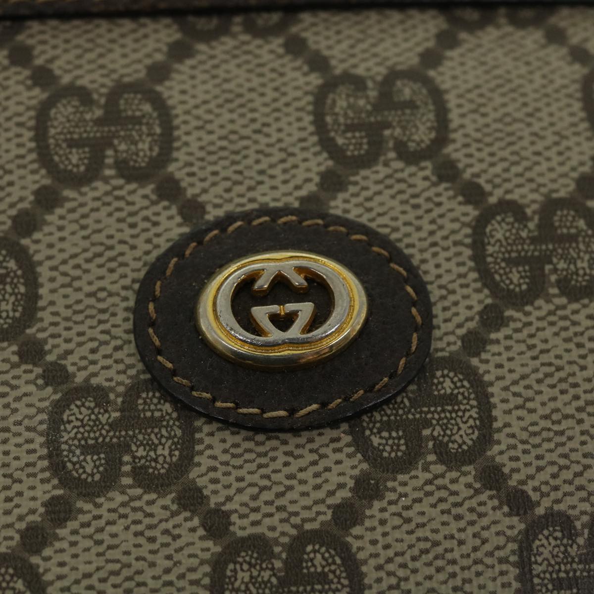GUCCI GG Canvas Clutch Bag PVC Leather Beige Brown 014 123 6053 bs8482