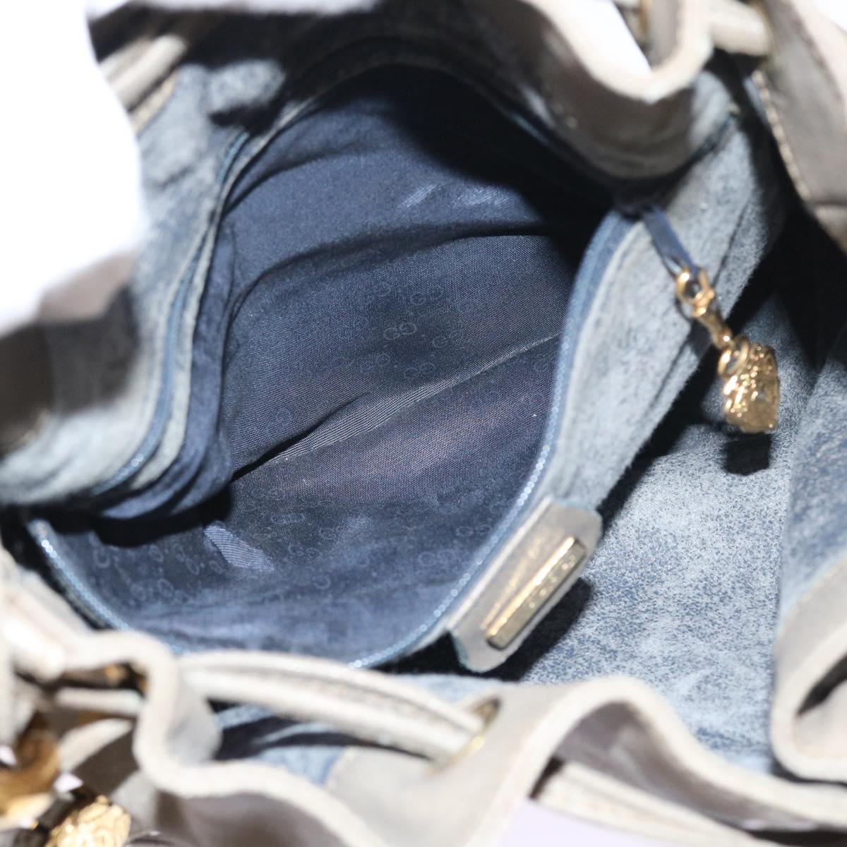 GUCCI Shoulder Bag Leather Gray bs8485