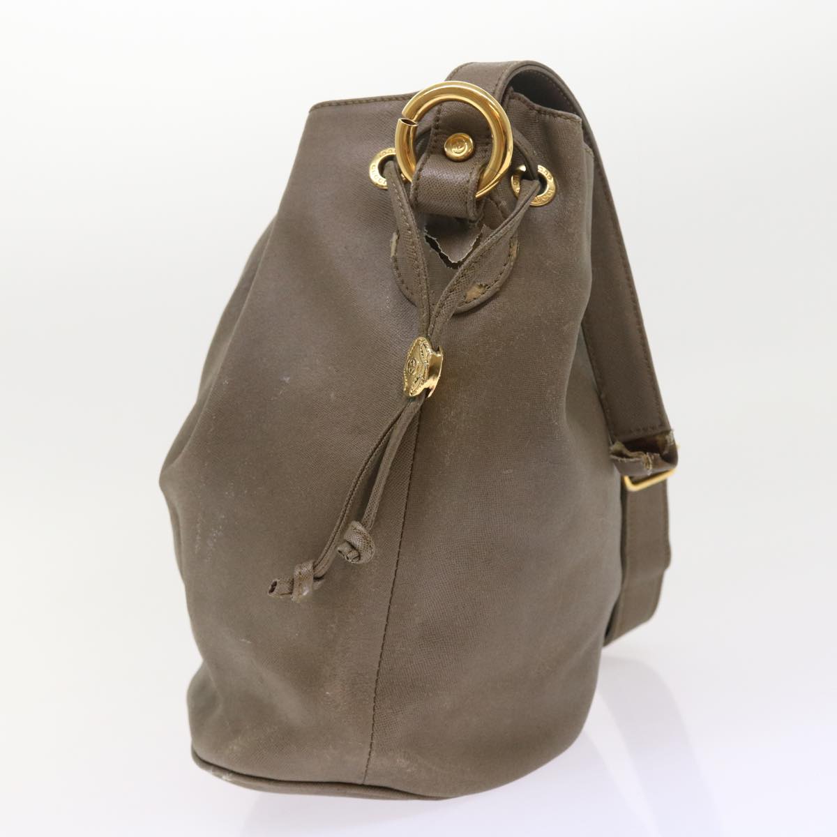 GUCCI Shoulder Bag Leather Gray bs8485