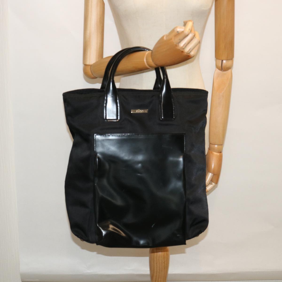 GUCCI Hand Bag Nylon Leather Black 010 2020 0528 06 bs8488