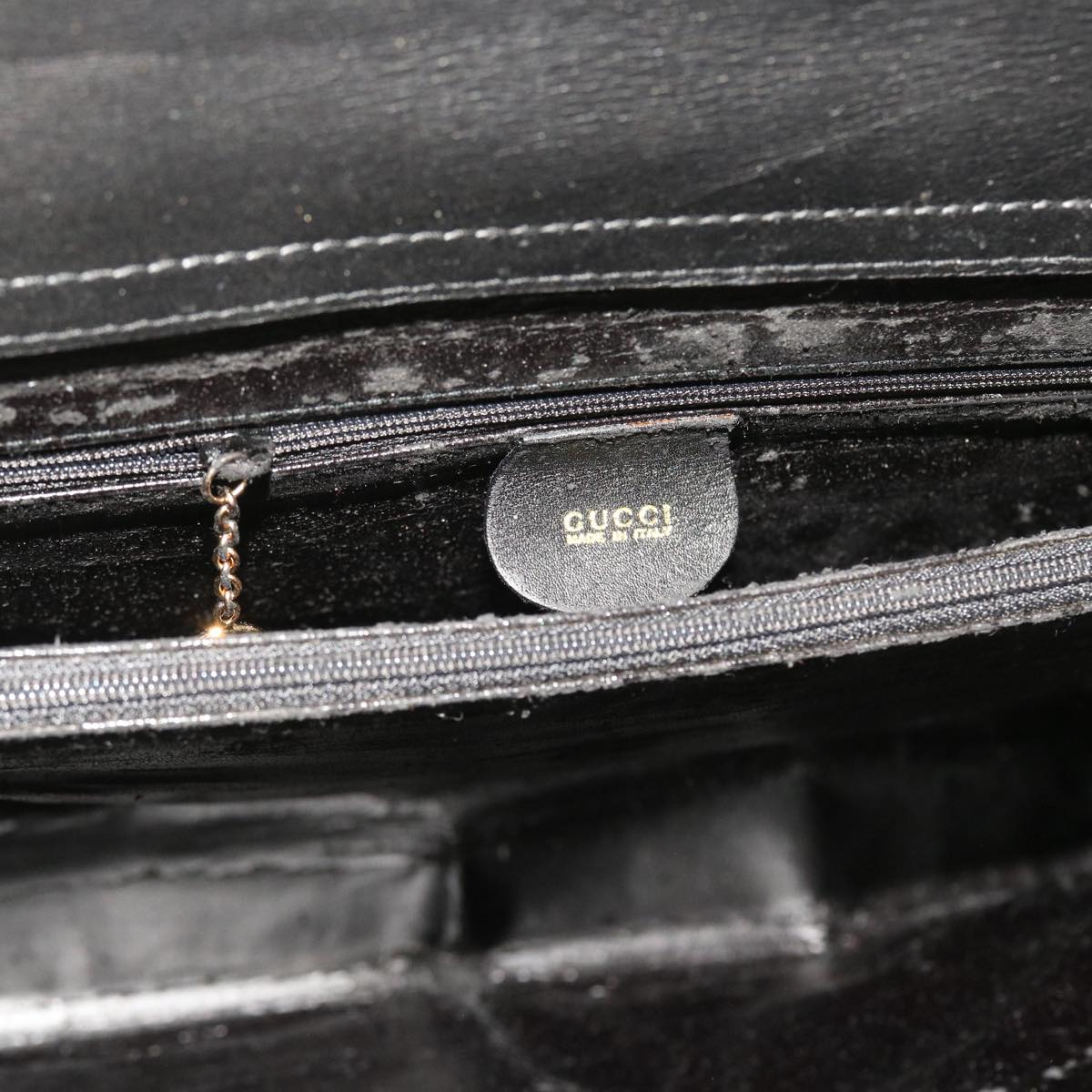 GUCCI Bamboo Hand Bag Leather Black 002 123 0322 bs8489