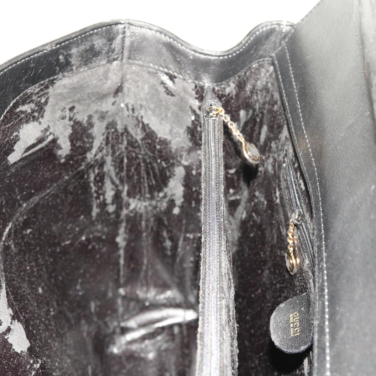 GUCCI Bamboo Hand Bag Leather Black 002 123 0322 bs8489