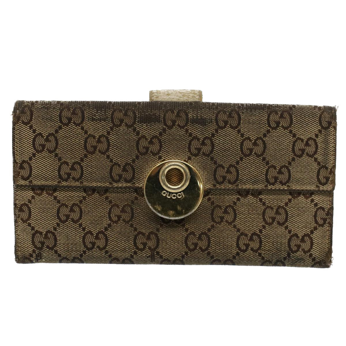 GUCCI GG Canvas Wallet Leather Canvas 6Set Beige Black Red bs8514