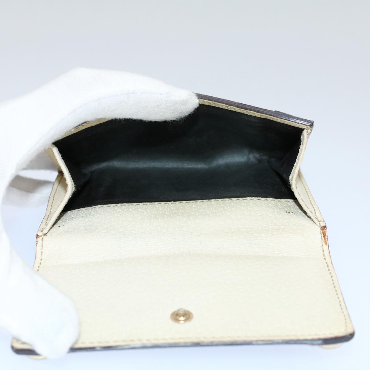 GUCCI GG Canvas Wallet Leather Canvas 6Set Beige Black Red bs8514
