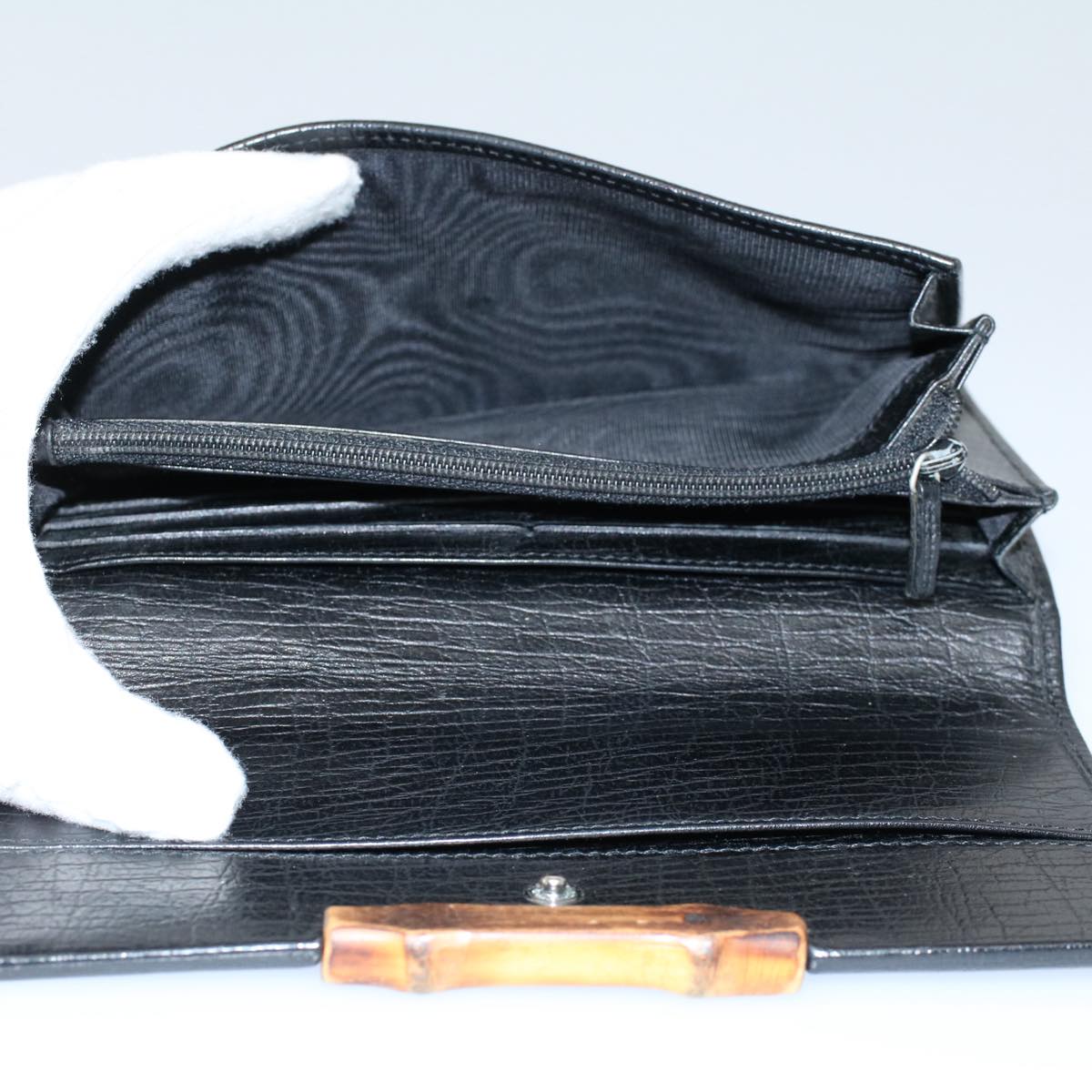 GUCCI GG Canvas Web Sherry Line Wallet Leather Canvas 6Set Black bs8523
