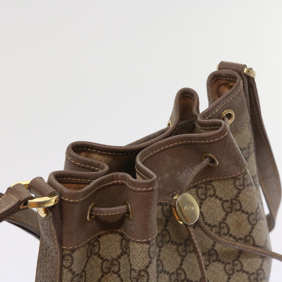 GUCCI GG Canvas Shoulder Bag PVC Leather Beige 001 115 6179 4023 bs8584
