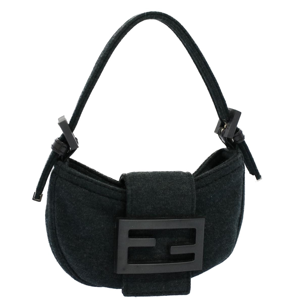 FENDI Mini Mamma Baguette Pouch Cotton Gray bs8606
