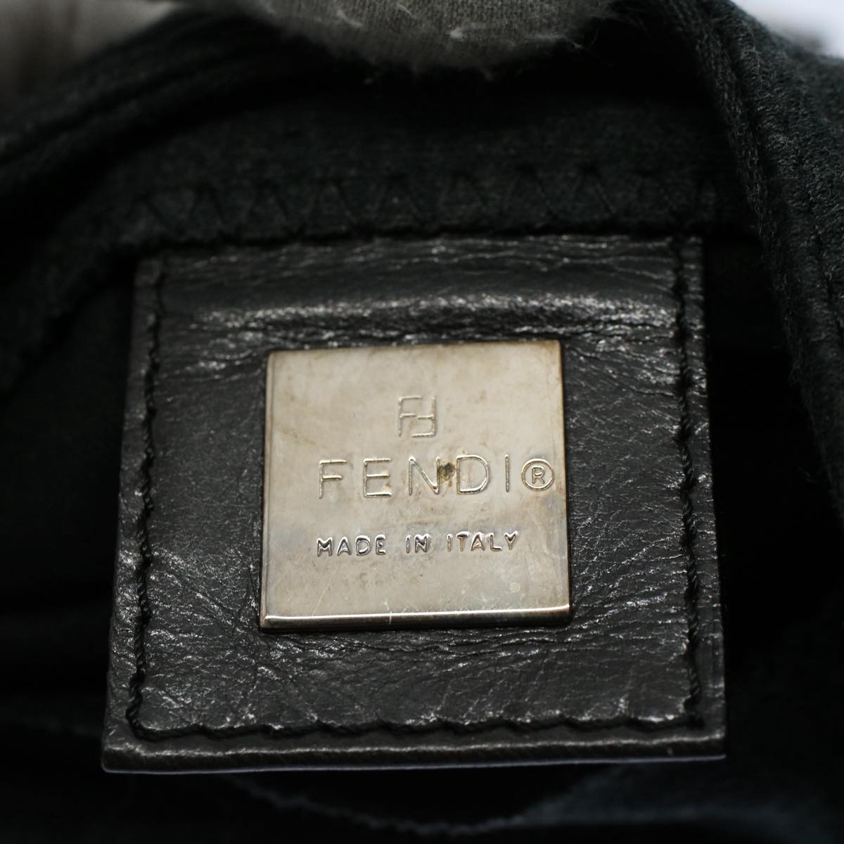 FENDI Mini Mamma Baguette Pouch Cotton Gray bs8606
