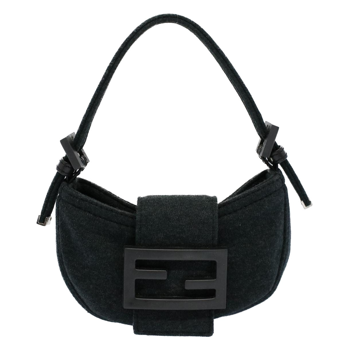 FENDI Mini Mamma Baguette Pouch Cotton Gray bs8606