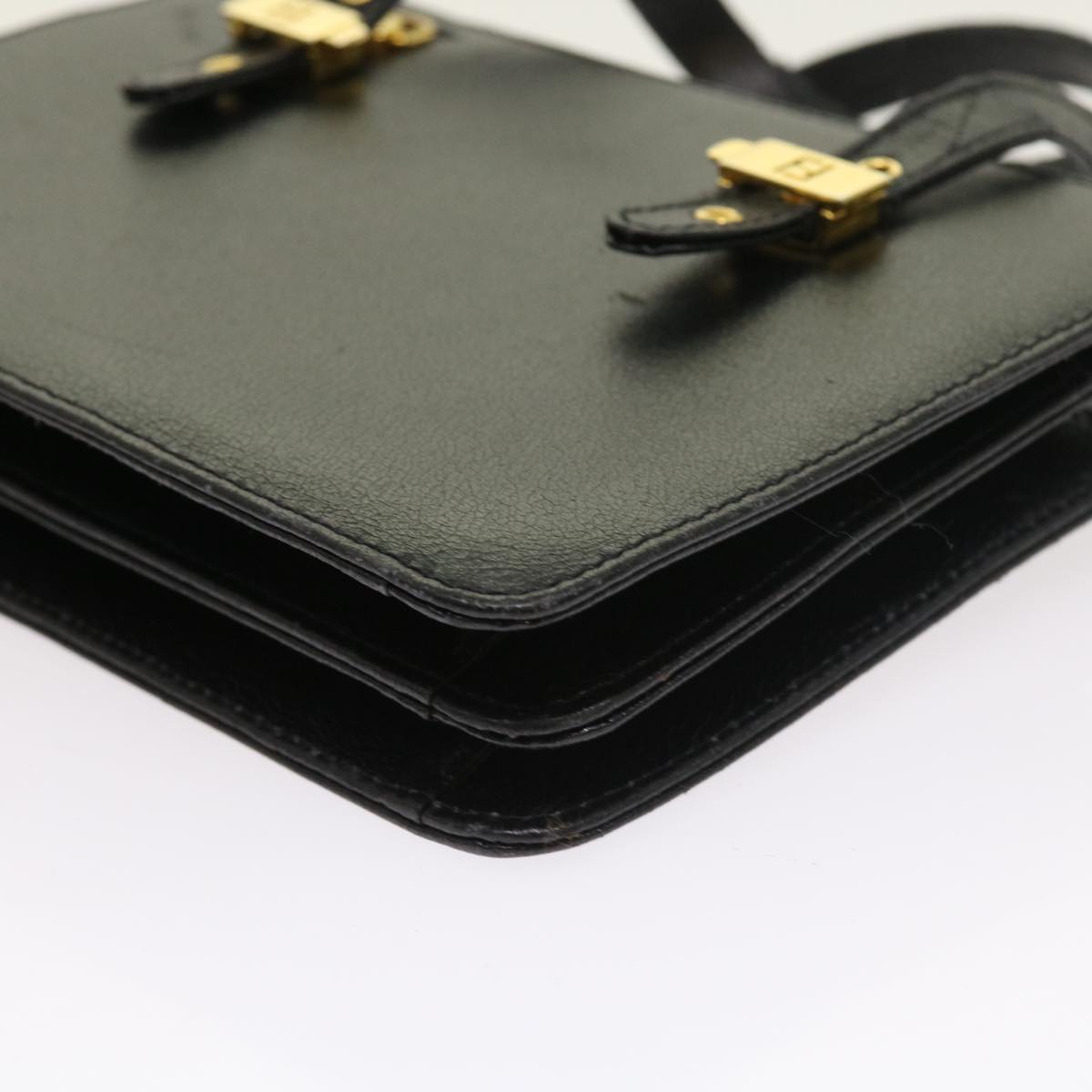 FENDI Shoulder Bag Leather Black bs8613