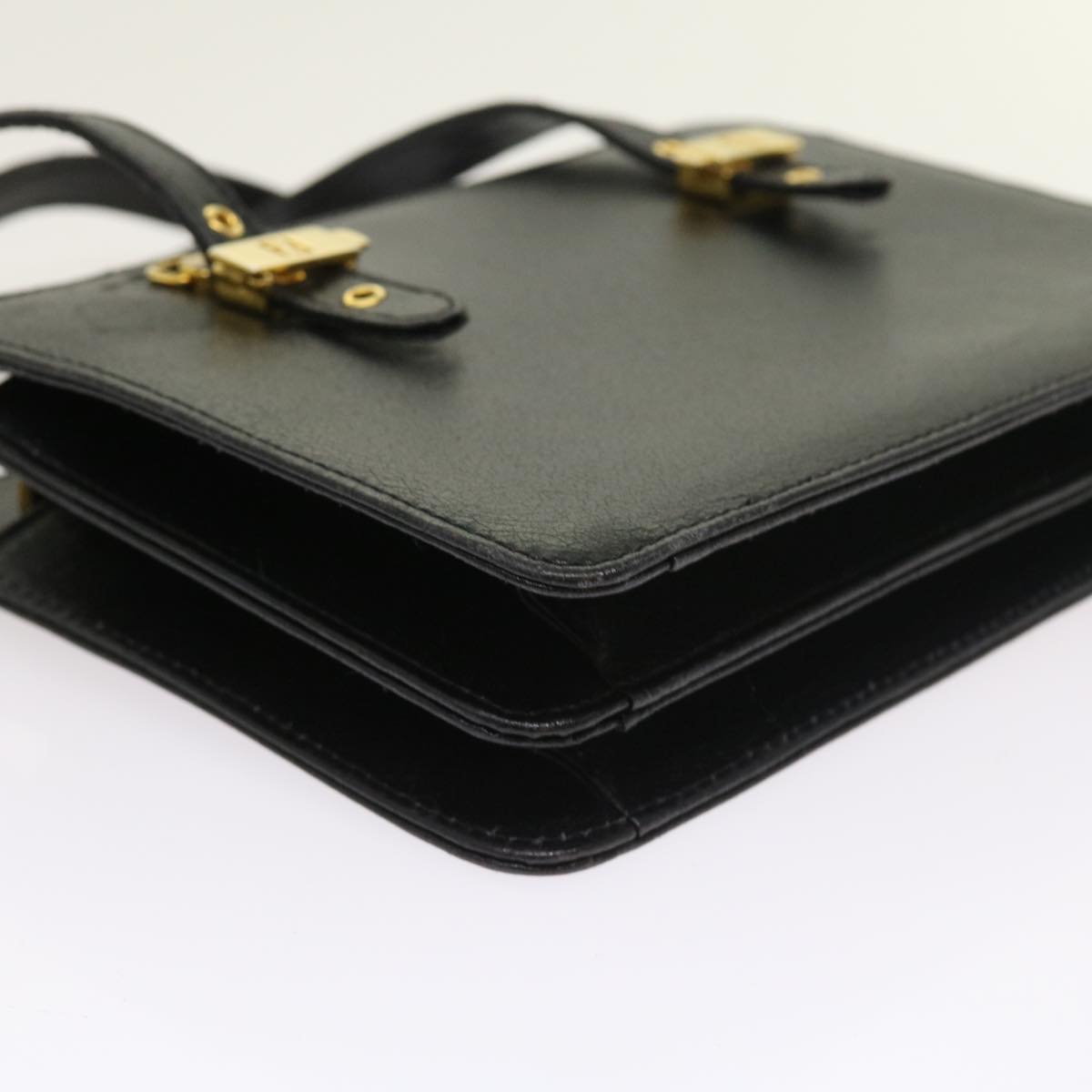 FENDI Shoulder Bag Leather Black bs8613