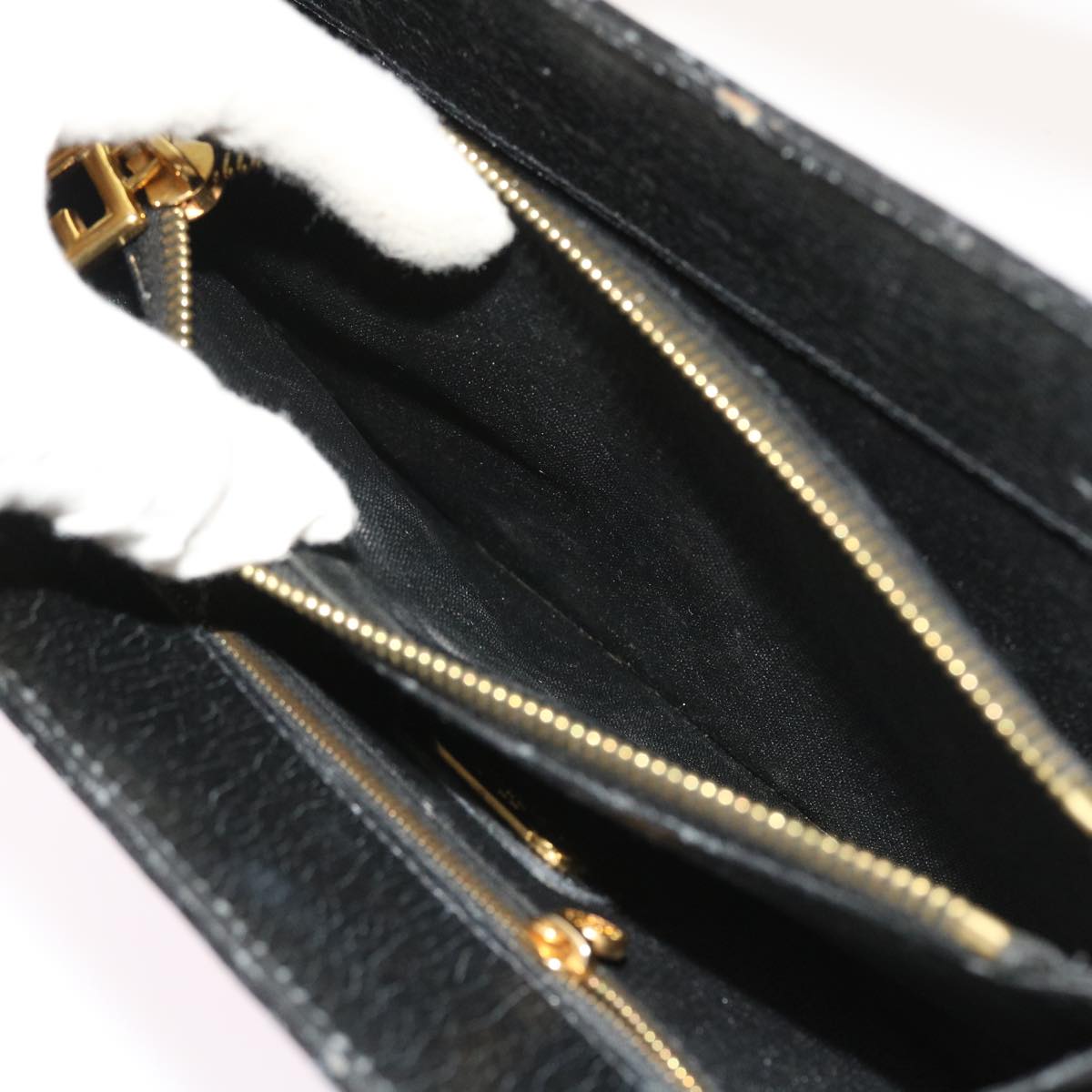 FENDI Shoulder Bag Leather Black bs8613