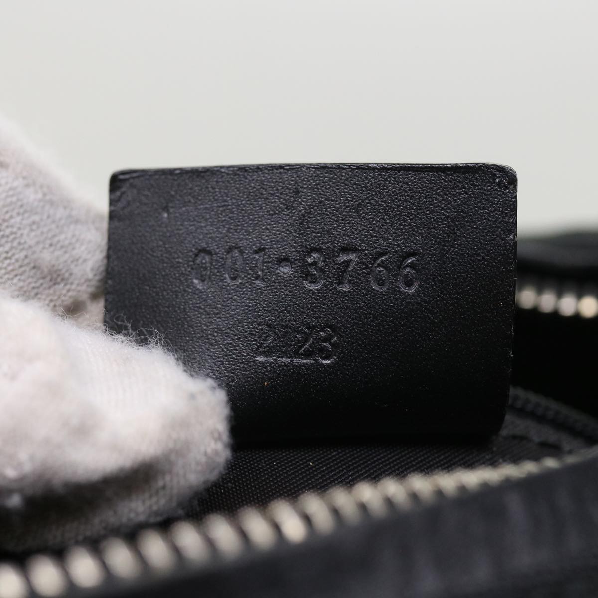 GUCCI Shoulder Bag Canvas Black bs8637