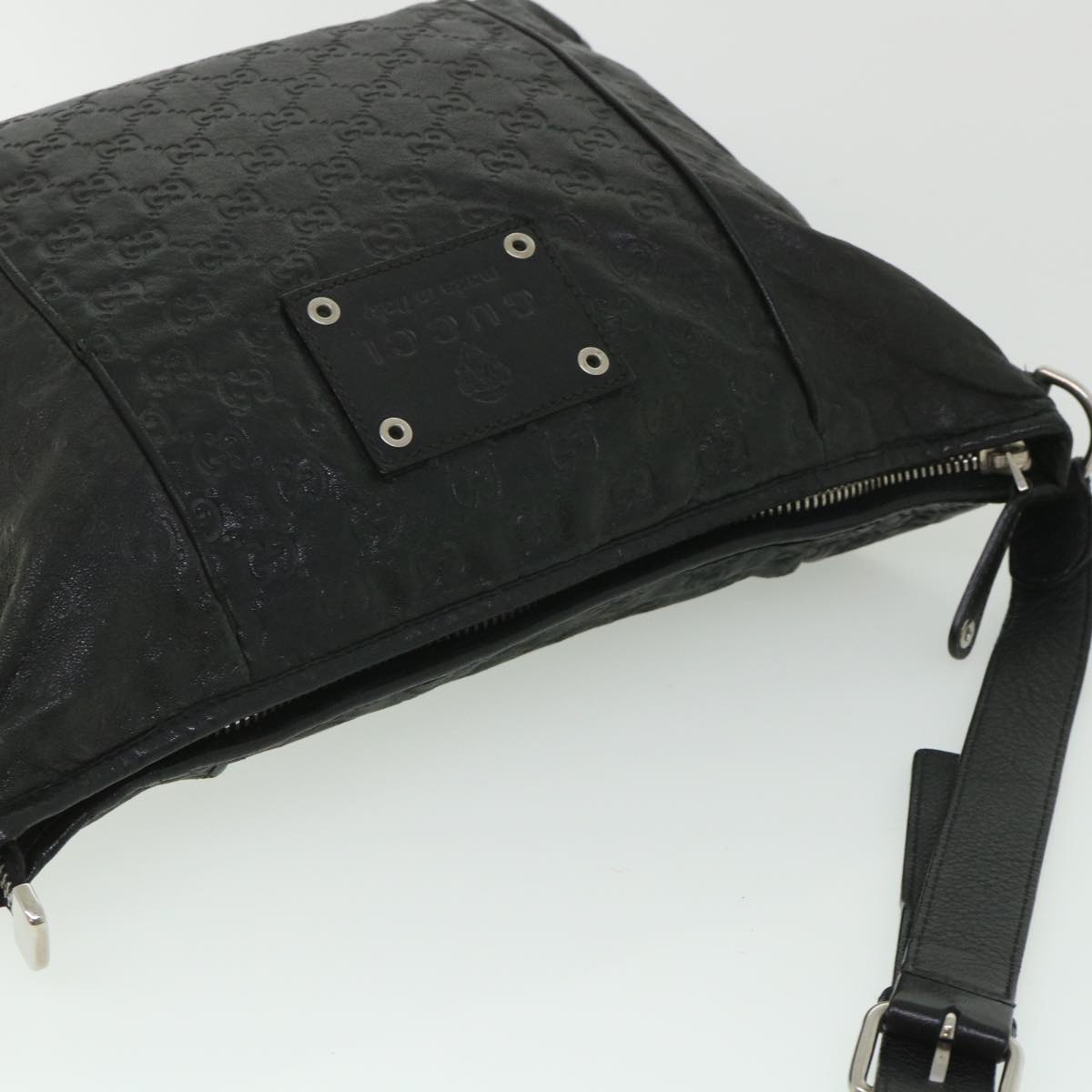 GUCCI GG Canvas Guccissima Shoulder Bag Black 190279 bs8641