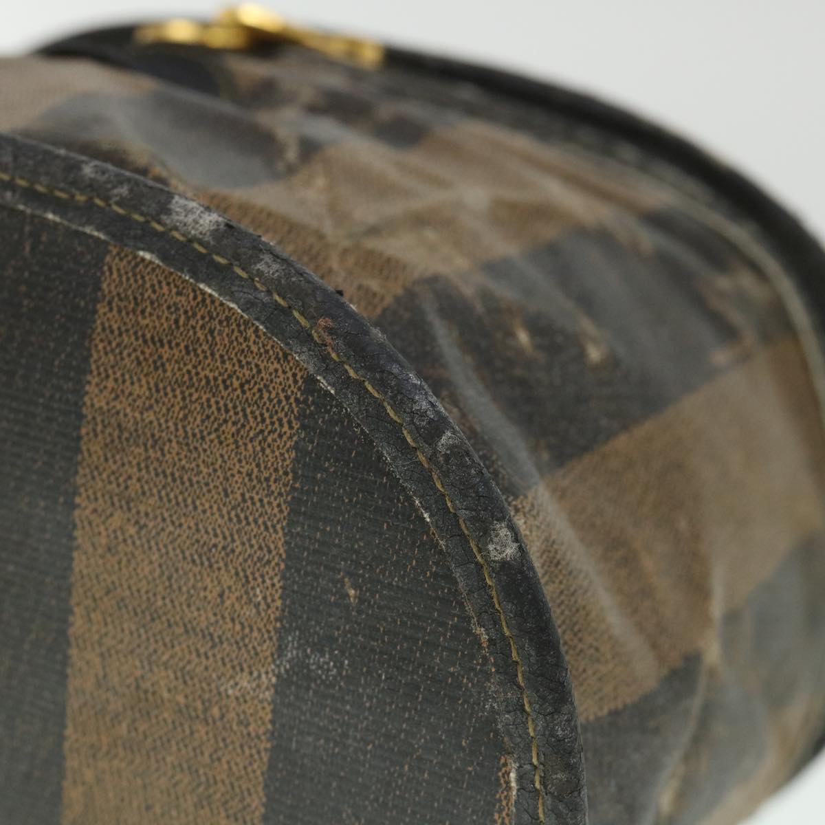 FENDI Pecan Canvas Vanity Cosmetic Pouch Black Brown bs8733