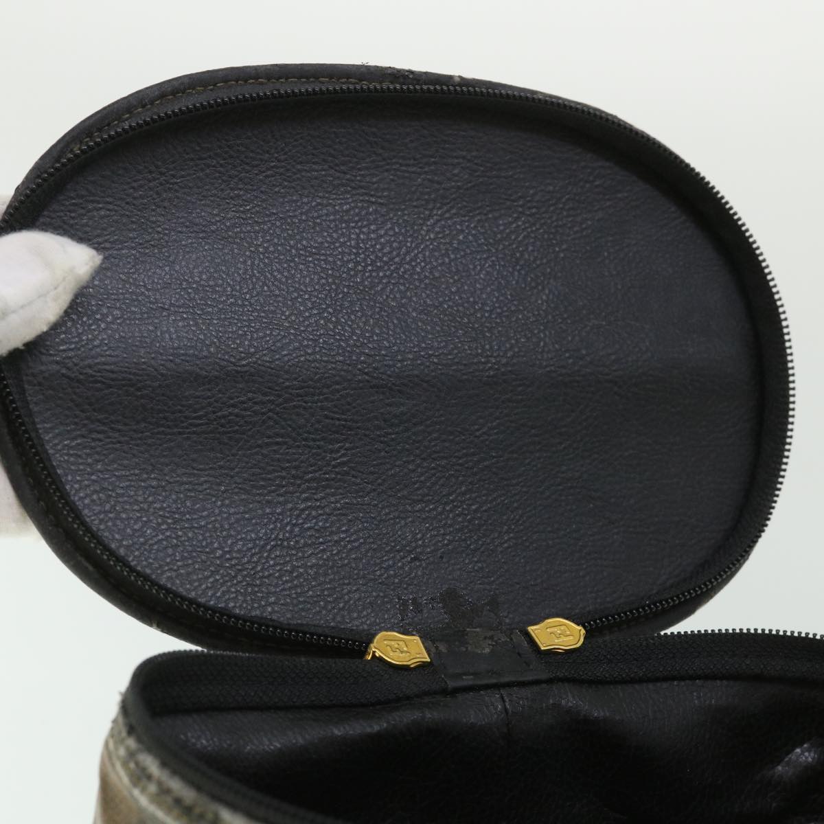 FENDI Pecan Canvas Vanity Cosmetic Pouch Black Brown bs8733